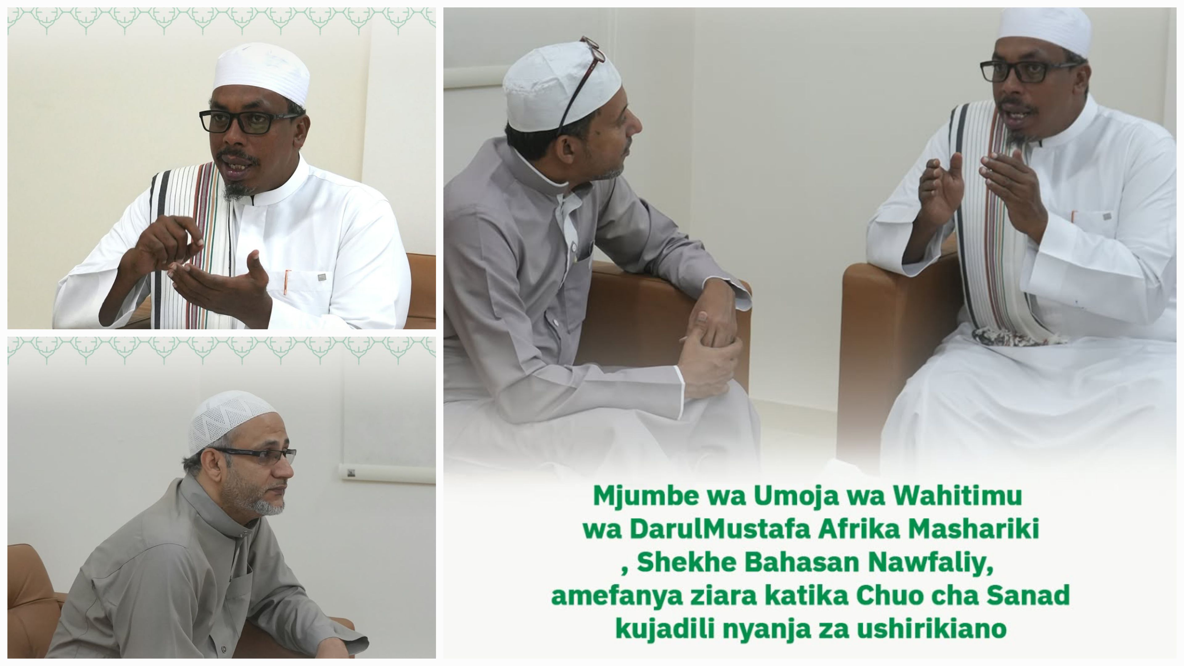 Mjumbe wa Umoja wa Wahitimu wa DarulMustafa Afrika Mashariki, Shekhe Bahasan Nawfaliy, afanya ziara Chuo cha Sanad kujadili nyanja za ushirikiano